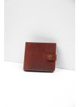 Шкіряний гаманець "Дабл" у вінтажному коньячному