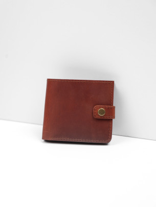 Шкіряний гаманець "Дабл" у вінтажному коньячному