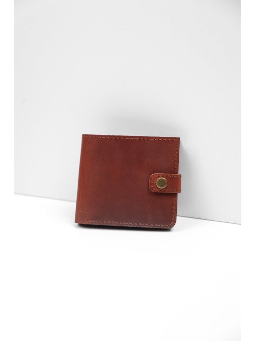 Шкіряний гаманець "Дабл" у вінтажному коньячному