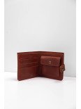 Шкіряний гаманець "Дабл" у вінтажному коньячному