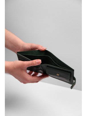 Шкіряний гаманець "Дабл" у вінтажному зеленому