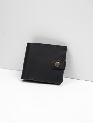 Шкіряний гаманець "Дабл" у класичному чорному