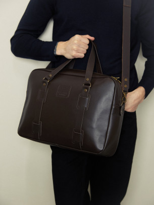 Чоловіча шкіряна сумка "Денвер" у лімітованому коричневому  