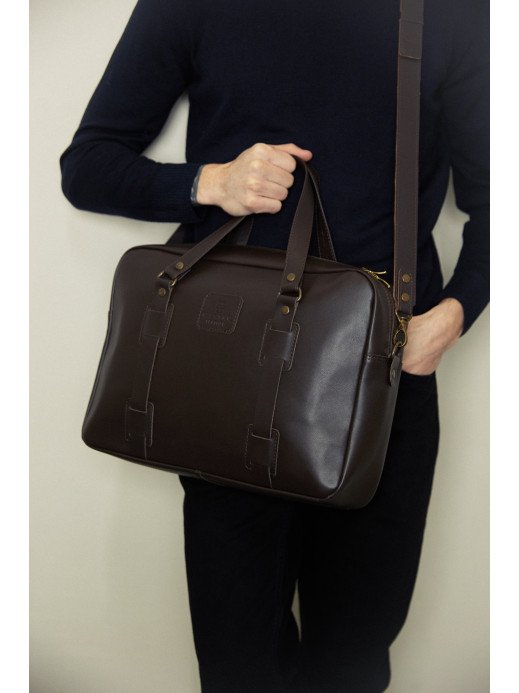 Чоловіча шкіряна сумка "Денвер" у лімітованому коричневому  