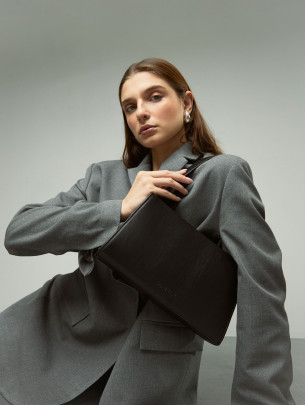 Жіноча шкіряна сумка "Турин" у лімітованому чорному