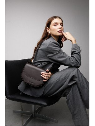 "Кіото" коричнева жіноча шкіряна сумка