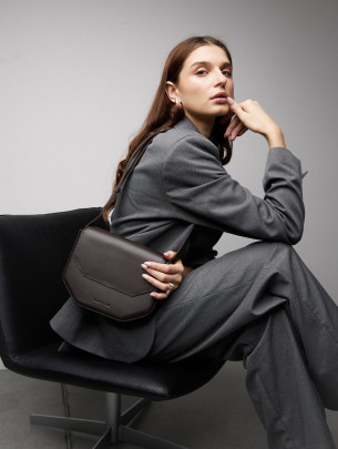 "Кіото" коричнева жіноча шкіряна сумка