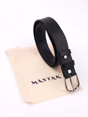 Чорний жіночий шкіряний ремінь з круглою пряжкою 