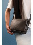 Чоловіча сумка "Ритм" формат S коричнева шкіряна Чоловіча сумка "Ритм" формат S коричнева шкіряна