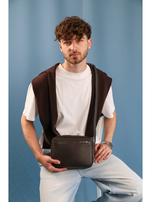Чоловіча сумка "Ритм" формат S коричнева шкіряна Чоловіча сумка "Ритм" формат S коричнева шкіряна