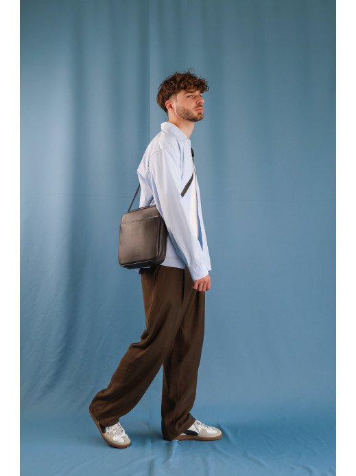 Чоловіча сумка "Ритм" формат M коричнева шкіряна Чоловіча сумка "Ритм" формат M коричнева шкіряна