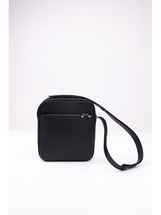 Чоловіча сумка "Ритм" формат M чорна шкіряна Чоловіча сумка "Ритм" формат M чорна шкіряна