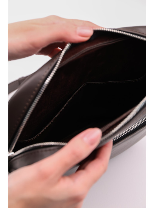 Чоловіча сумка "Ритм" формат M коричнева шкіряна Чоловіча сумка "Ритм" формат M коричнева шкіряна