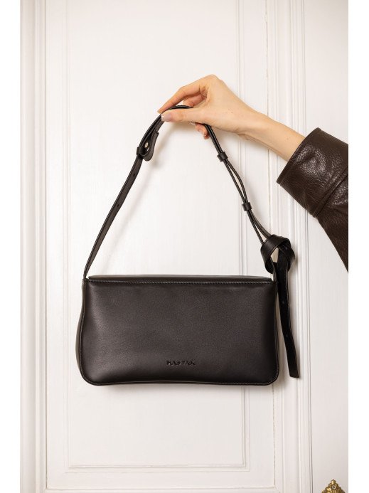 Жіноча сумка "Рима" чорна шкіряна 