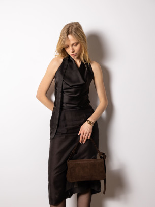 Жіноча замшева сумка "Рима" коричнева 