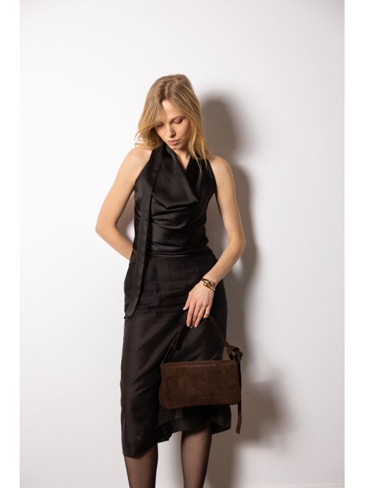 Жіноча замшева сумка "Рима" коричнева 