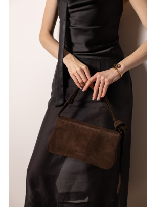 Жіноча замшева сумка "Рима" коричнева 