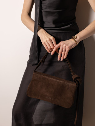 Жіноча замшева сумка "Рима" коричнева 