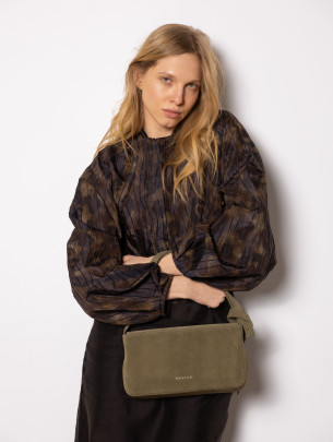 Жіноча замшева сумка "Рима" зелена