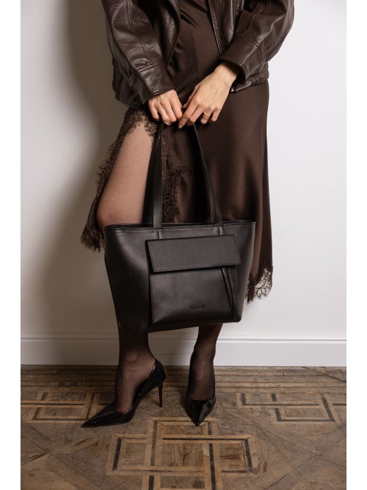  "Соло" чорна шкіряна жіноча сумка