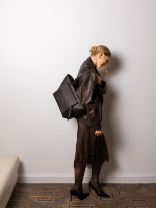  "Соло" чорна шкіряна жіноча сумка