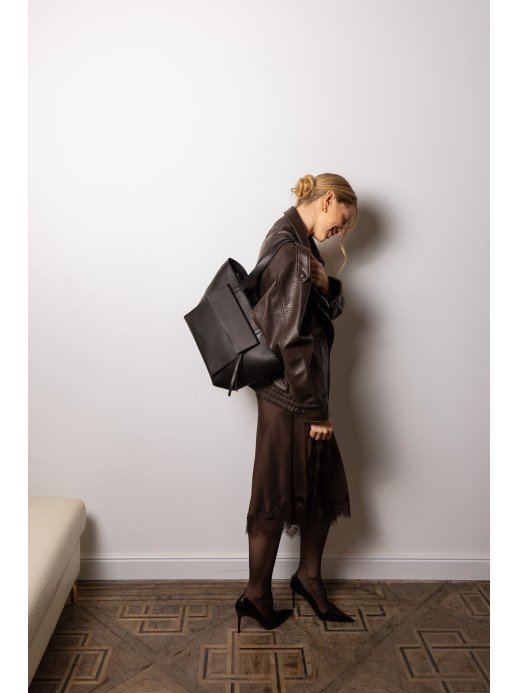  "Соло" чорна шкіряна жіноча сумка