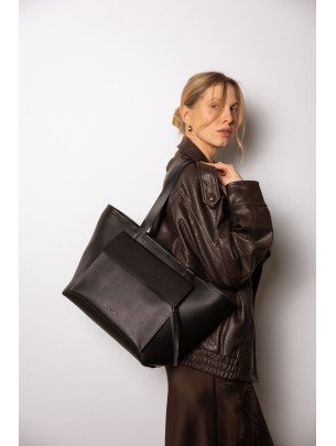  "Соло" чорна шкіряна жіноча сумка
