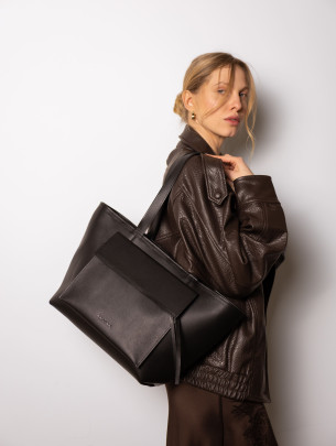  "Соло" чорна шкіряна жіноча сумка