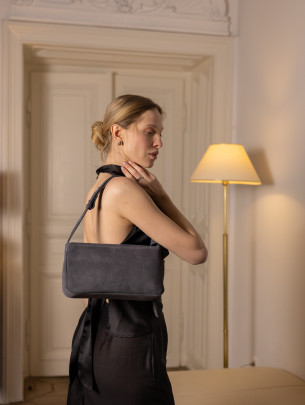 Жіноча замшева сумка "Рима" сіра