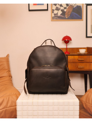 Leather briefcase "Portu" in vintage brown