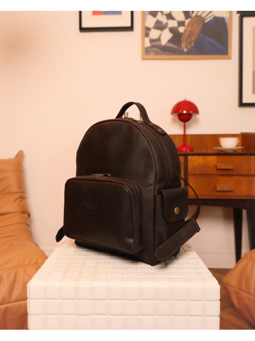 Жіночий шкіряний рюкзак "Порту" у вінтажному коричневому Жіночий шкіряний рюкзак "Порту" у вінтажному коричневому