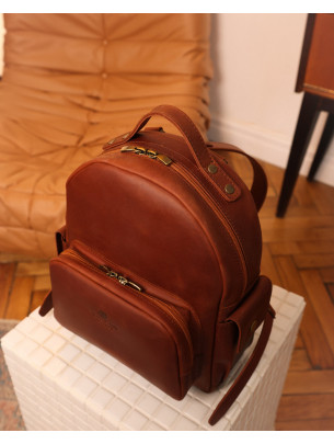 Leather briefcase "Portu" in vintage cognac