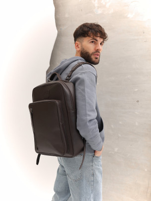 Чоловічий шкіряний рюкзак "Осло" у лімітованому коричневому