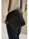 Чоловіча шкіряна сумка для документів у лімітованому чорному