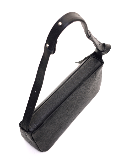 Жіноча шкіряна сумка "Рима" у фактурному чорному