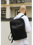 Чоловічий шкіряний рюкзак "Осло" у лімітованому чорному Чоловічий шкіряний рюкзак "Осло" у лімітованому чорному