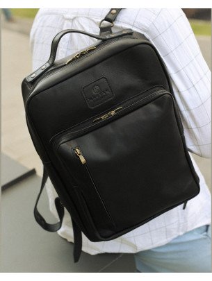 Чоловічий шкіряний рюкзак "Осло" у лімітованому чорному 